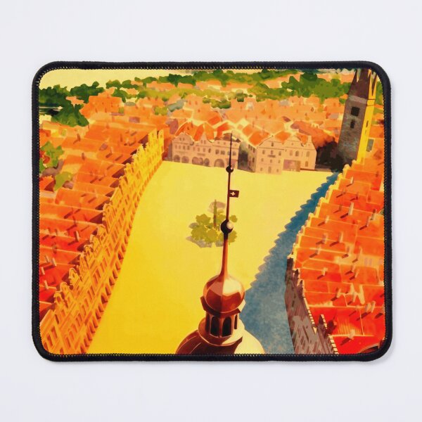 Item preview, Vibrant Telč Town Square Art Print | Renaissance & Baroque Architecture | Czech Republic Historic Poster designed and sold by artofuniverse.