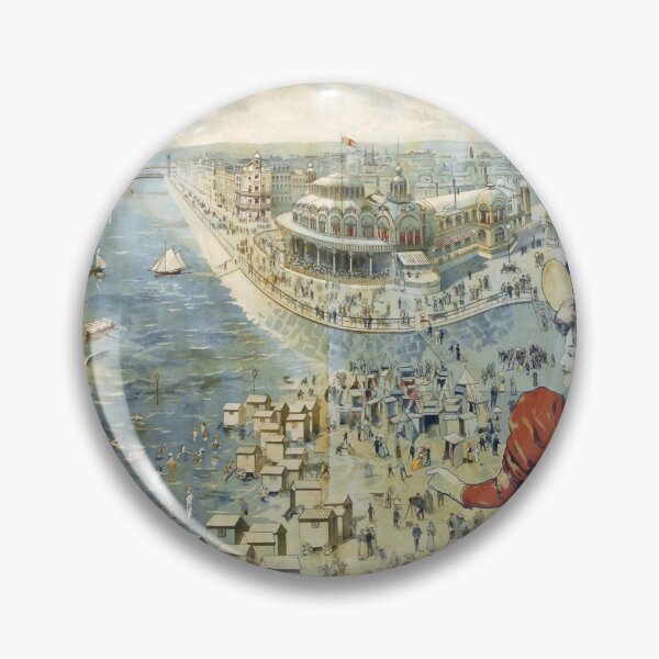 Item preview, Vintage Art Nouveau Travel Poster | Belle Époque Style | Summer in Ostend | Elegant Beach & Leisure Scene designed and sold by artofuniverse.