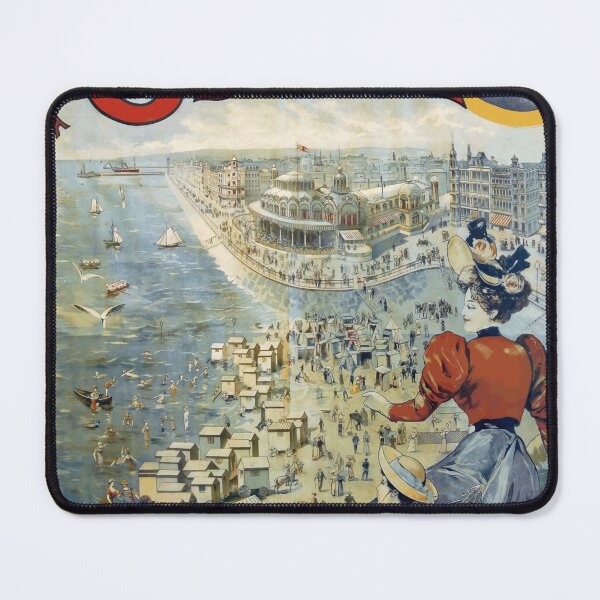 Item preview, Vintage Art Nouveau Travel Poster | Belle Époque Style | Summer in Ostend | Elegant Beach & Leisure Scene designed and sold by artofuniverse.