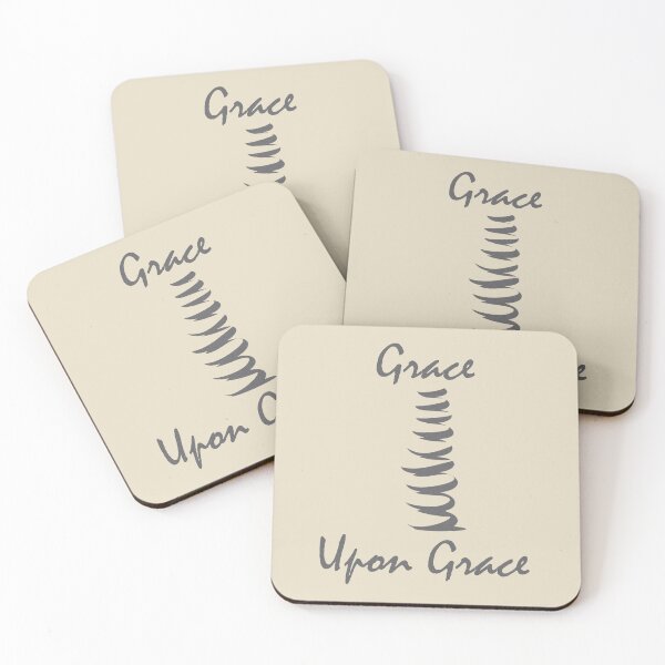 Item preview, Modern Christian Abstract Pebble Art – Grace Upon Grace Bible Verse John 1:16 | grey black designed and sold by ZechJohnRB.