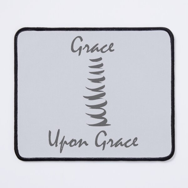 Item preview, Modern Christian Abstract Pebble Art – Grace Upon Grace Bible Verse John 1:16 | grey black designed and sold by ZechJohnRB.