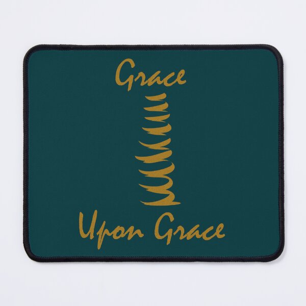 Item preview, Modern Christian Abstract Pebble Art – Grace Upon Grace Bible Verse John 1:16 | golden yellow designed and sold by ZechJohnRB.