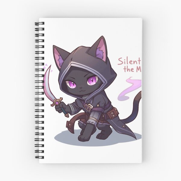 Aperçu de l'œuvre Chat Ninja Assassin | « Silencieux comme la Lune » | Dessin fantaisiste et mignon pour amoureux des chats | Design animalier kawaii créée et vendue par RungsitDesign.