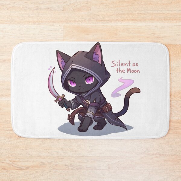 Item preview, Ninja Cat Assassin | “Silent as the Moon” | Cute Fantasy Cat Lover Art | Kawaii Animal Design designed and sold by RungsitDesign.