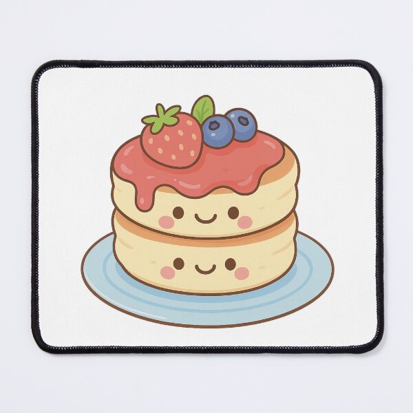 Item preview, Kawaii Happy Japanese Pancakes – Cute Fluffy Soufflé Stack with Fruit and Strawberry Sauce designed and sold by Pokah79.