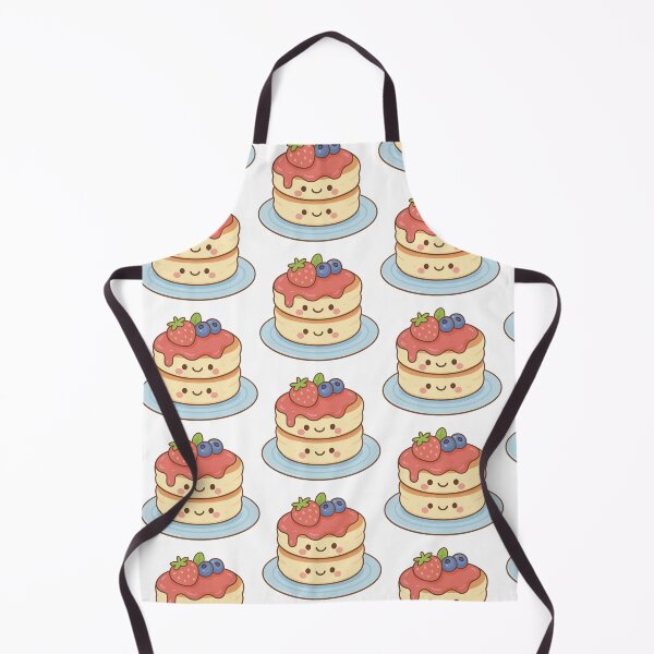 Item preview, Kawaii Happy Japanese Pancakes – Cute Fluffy Soufflé Stack with Fruit and Strawberry Sauce designed and sold by Pokah79.