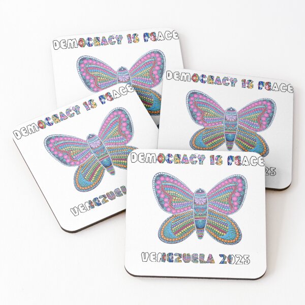 Item preview, Original Handmade Butterfly Dot Art – Democracy Is Peace Venezuela 2025  Inspired by Nobel Peace Prize designed and sold by DotsNSoul.