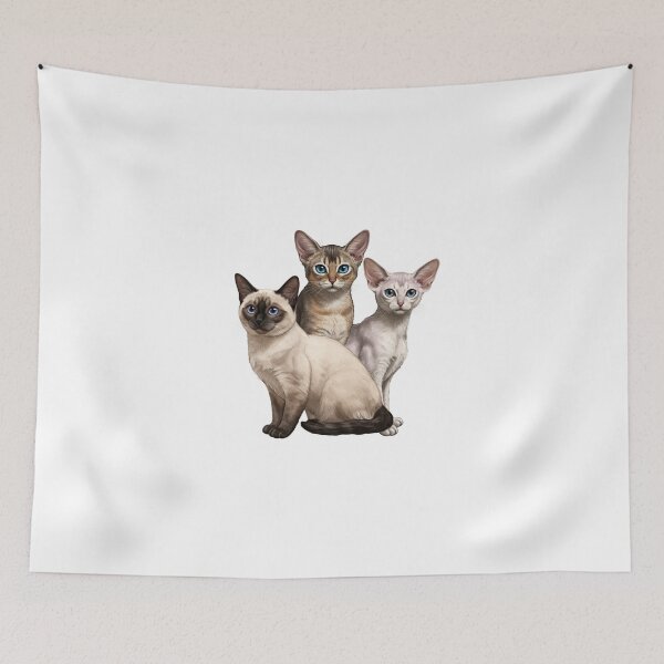 Item preview, My Dear Friends, Merry Christmas, Siamese, Turkish Angora, Abyssinian Cat designed and sold by chipmuckdesignn.