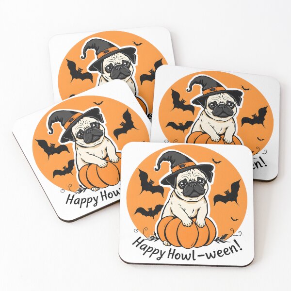 Item preview, Pug Pumpkin Witch – Vintage Halloween designed and sold by MajdoArt.