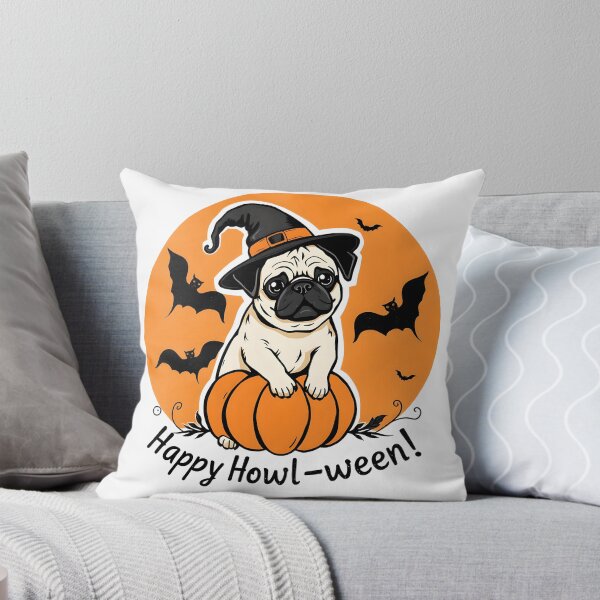 Item preview, Pug Pumpkin Witch – Vintage Halloween designed and sold by MajdoArt.