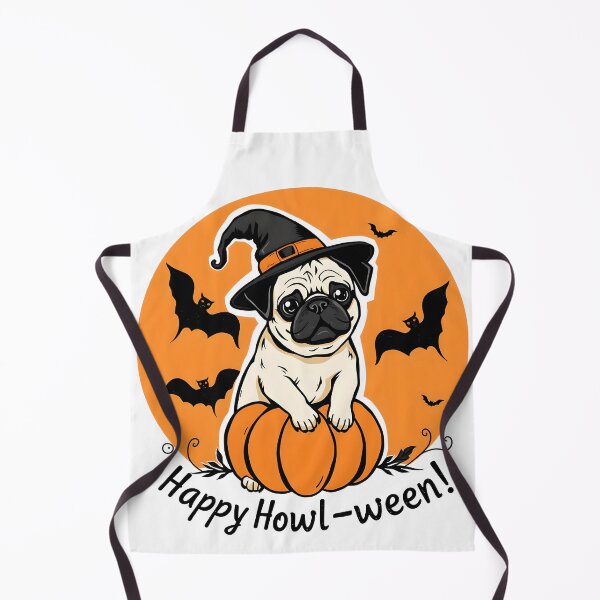 Item preview, Pug Pumpkin Witch – Vintage Halloween designed and sold by MajdoArt.