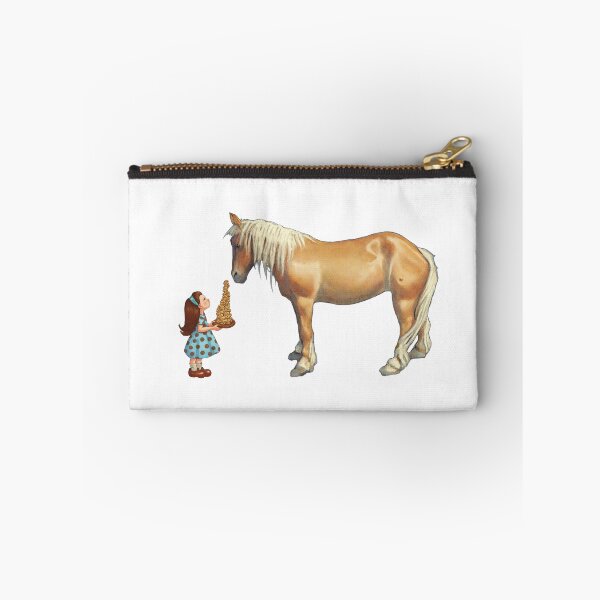 Item preview, Little Girl with Cookies, Big Palomino Horse, Illustration designed and sold by JoyfulWhimsy.