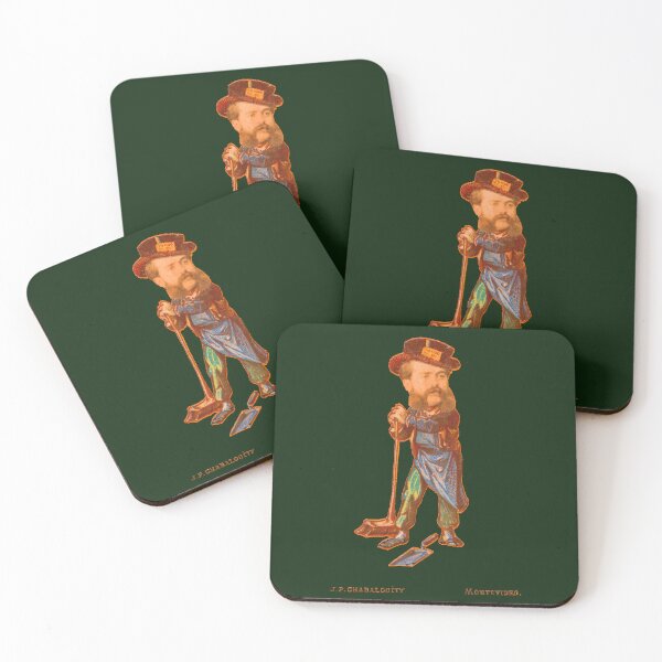 Item preview, Man with Broom and Dustpank - Juan Pedro Chabalgoity emerald green designed and sold by citimonster.