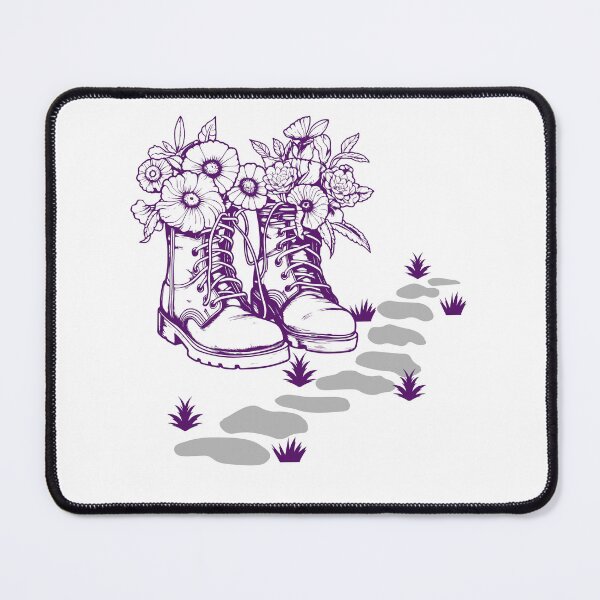 Item preview, A pair of purple boots with vibrant flowers designed and sold by inspiring-bubble.
