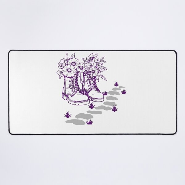 Item preview, A pair of purple boots with vibrant flowers designed and sold by inspiring-bubble.