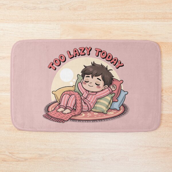 Item preview, Too Lazy Today – Cute Chubby Boy Relaxing Cartoon in Pastel Style designed and sold by Tidarat-27.