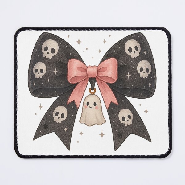 Item preview, Pink Bow with Skull Ghost Cute Gothic Halloween Art designed and sold by ChaaiTee.