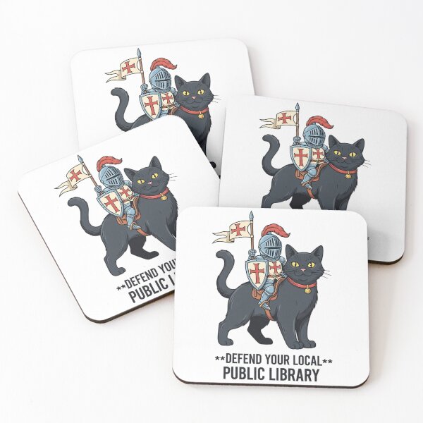 Item preview, Defend Your Local Public Library - Funny Knight Cat designed and sold by Jaanussar.