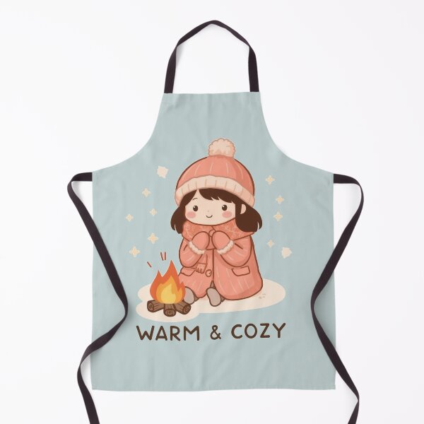 Item preview, Warm & Cozy – Cute Winter Girl by the Fire in Pastel Kawaii Style designed and sold by Tidarat-27.