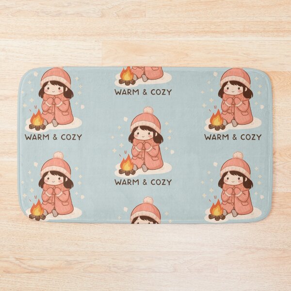 Item preview, Warm & Cozy – Cute Winter Girl by the Fire in Pastel Kawaii Style designed and sold by Tidarat-27.