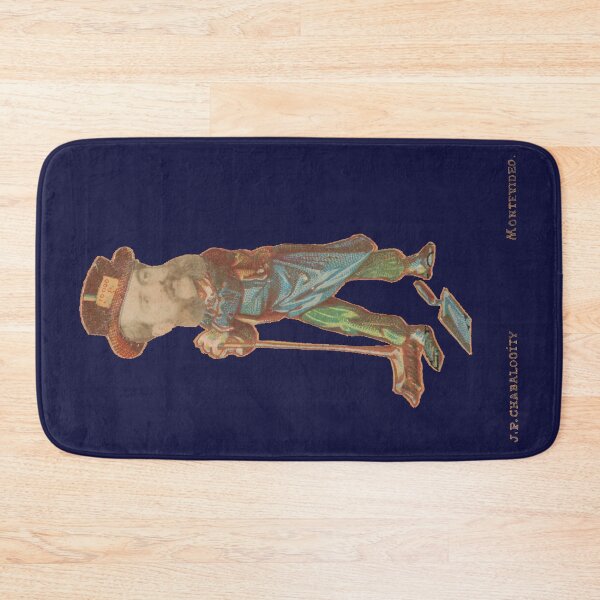 Item preview, Man with Broom and Dustpank - Juan Pedro Chabalgoity midnight blue designed and sold by citimonster.