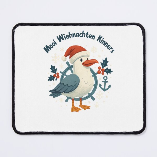 Item preview, Mooi Wiehnachten Kinners – Low German Christmas design with seagull & anchor designed and sold by Fies-und-Fein.
