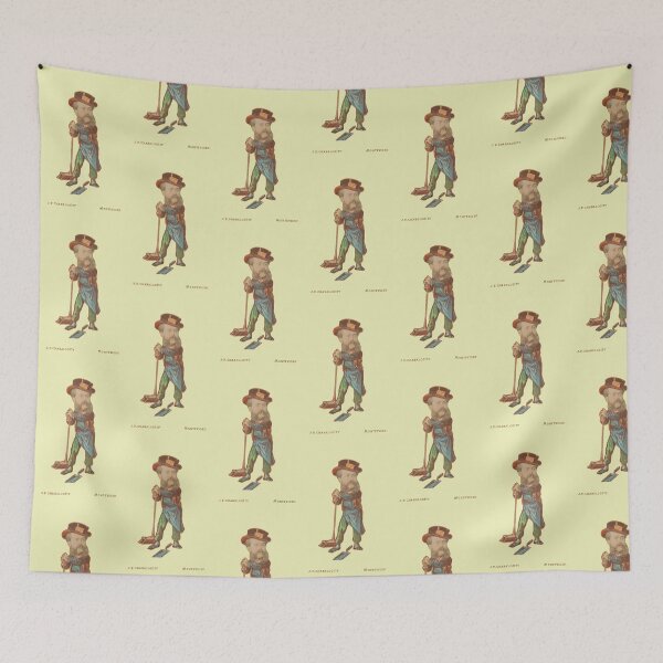 Item preview, Man with Broom and Dustpank - Juan Pedro Chabalgoity lemon designed and sold by citimonster.