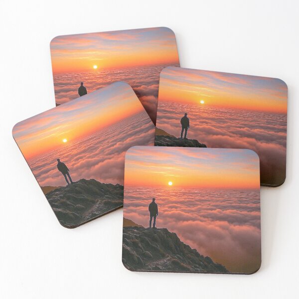 Item preview, Lonely traveler above clouds and sunset designed and sold by ARGO-AA.