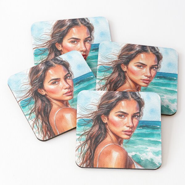 Item preview, Ocean Breeze Watercolor Portrait designed and sold by EraEchos.