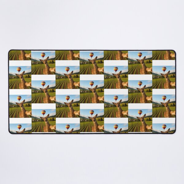 Item preview, Deer Selfie with Hot Air Balloon: Whimsical Countryside & Farm Life Photo designed and sold by LuxeGraphix.