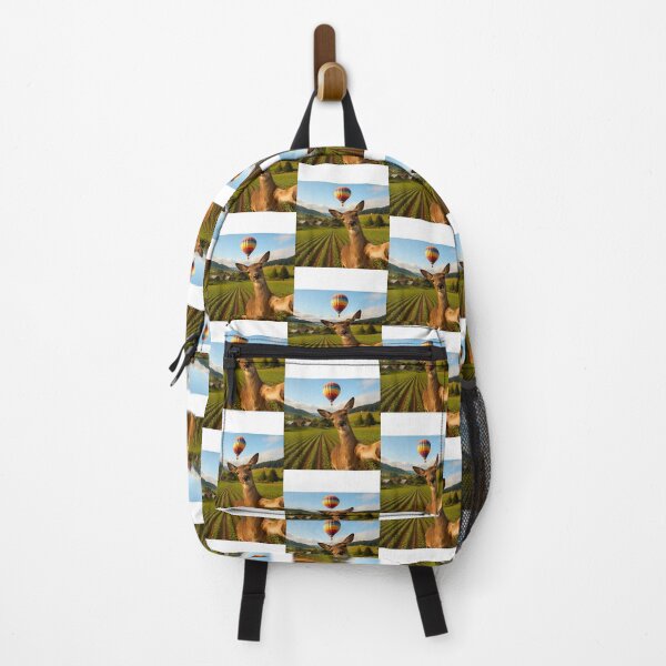 Item preview, Deer Selfie with Hot Air Balloon: Whimsical Countryside & Farm Life Photo designed and sold by LuxeGraphix.