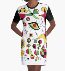 Joan Miro Peces De Colores (Colorful Fish ), T Shirt, Artwork Reproduction Graphic T-Shirt Dress
