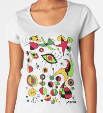 Joan Miro Peces De Colores (Colorful Fish ), T Shirt, Artwork Reproduction Premium Scoop T-Shirt