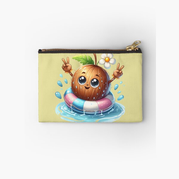 Item preview, Cute Coconut Floating in Swim Ring – Tropical Summer Kawaii Design designed and sold by TheRamesCo.