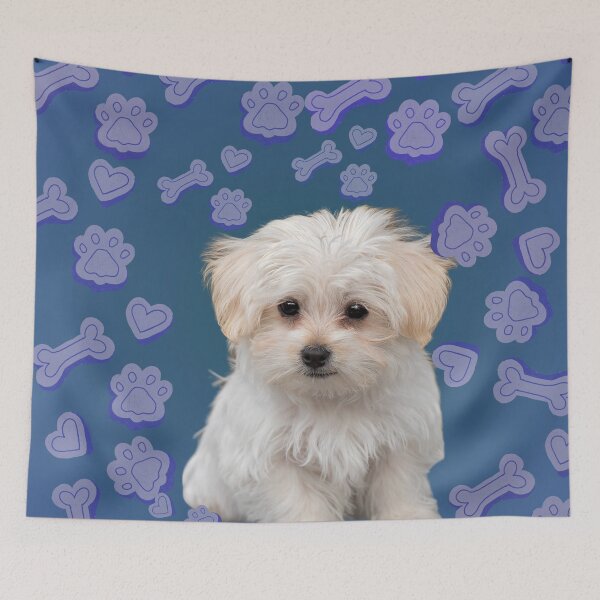 Item preview, Adorable puppy with paw prints and bones pattern  designed and sold by Cre8Gift.