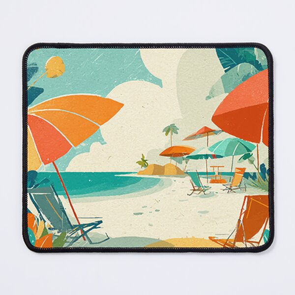 Item preview, Tropical Paradise Beach Retro Poster designed and sold by Moss and Moon Studio.
