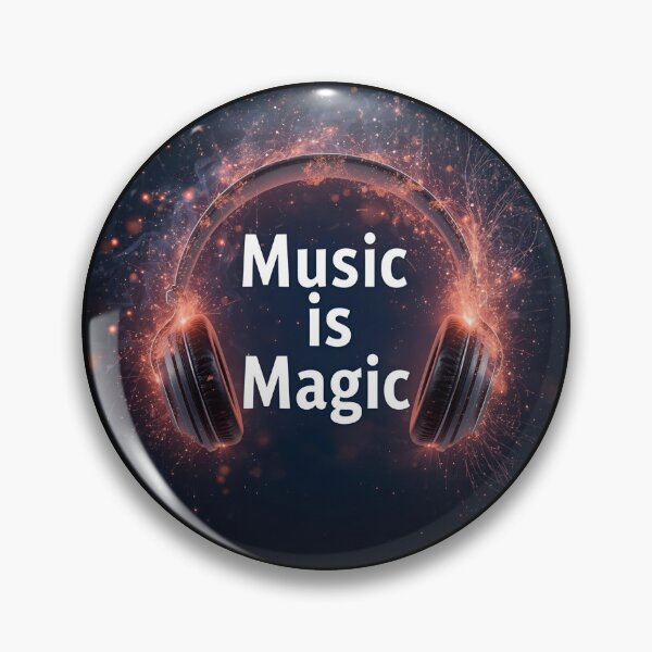 Item preview, Music is Magic – headphones releasing glowing sparkles, stars, and magical swirls 2 designed and sold by Neon G.