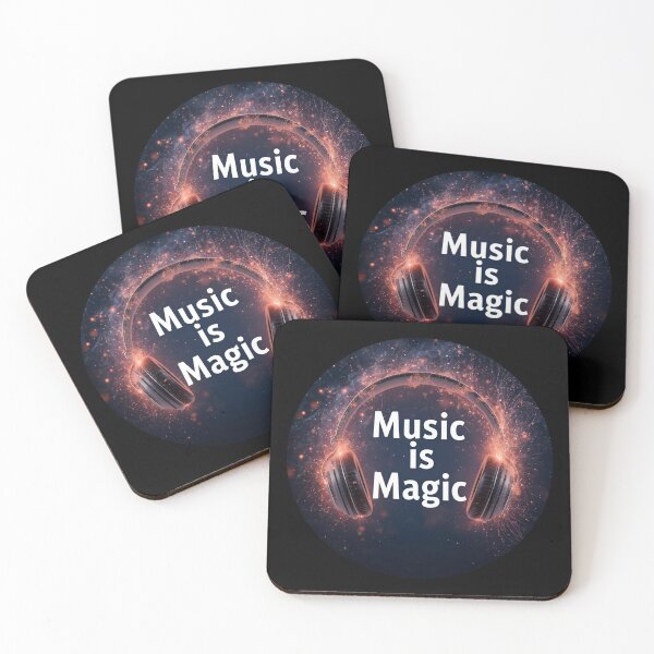 Item preview, Music is Magic – headphones releasing glowing sparkles, stars, and magical swirls 2 designed and sold by Neon G.