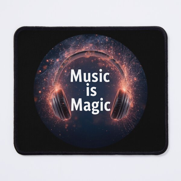 Item preview, Music is Magic – headphones releasing glowing sparkles, stars, and magical swirls 2 designed and sold by Neon G.