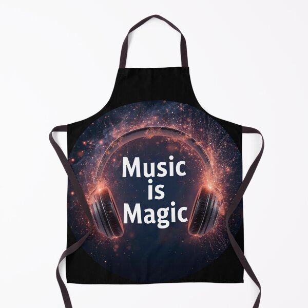 Item preview, Music is Magic – headphones releasing glowing sparkles, stars, and magical swirls 2 designed and sold by Neon G.