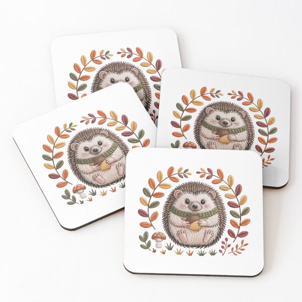 Item preview, Cozy Hedgehog in Autumn Leaves designed and sold by jkrphoto.