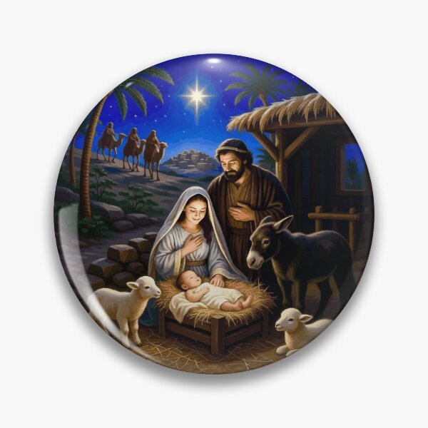 Item preview, Nativity Scene with Baby Jesus in Manger designed and sold by Vicky Brago-Mitchell®.