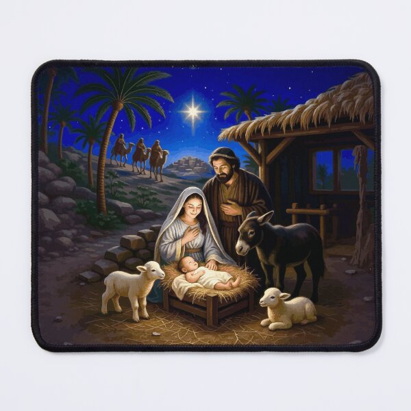 Item preview, Nativity Scene with Baby Jesus in Manger designed and sold by Vicky Brago-Mitchell®.