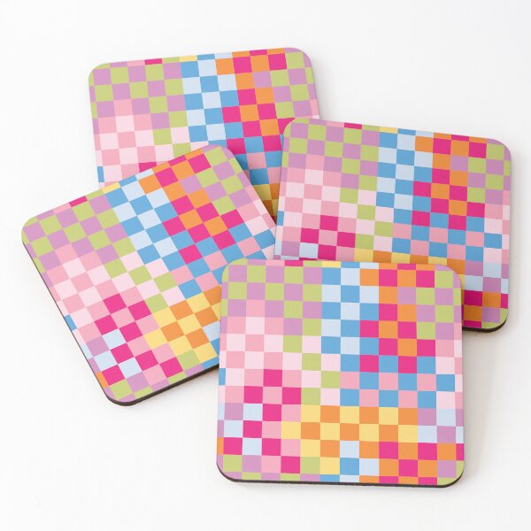 Item preview, rainbow checkerboard grid check pattern designed and sold by winterpumpkin.