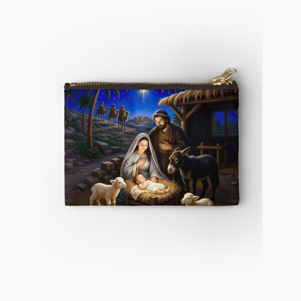 Item preview, Nativity Scene with Baby Jesus in Manger designed and sold by Vicky Brago-Mitchell®.