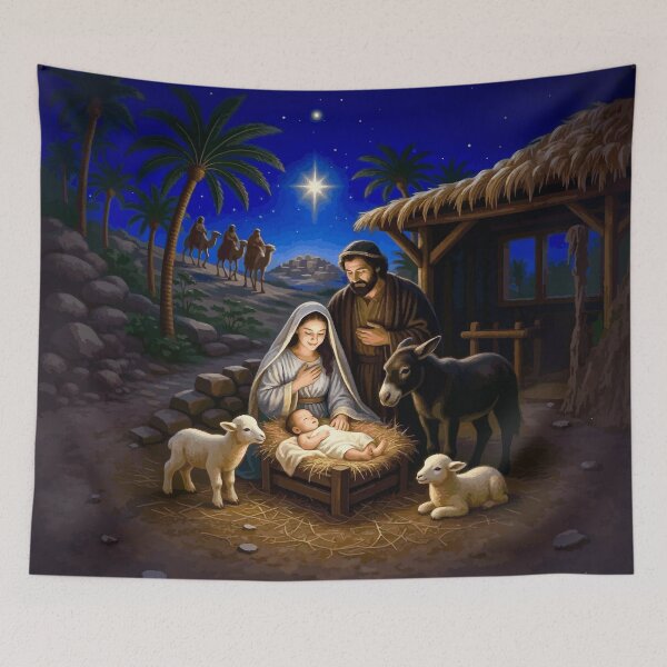Item preview, Nativity Scene with Baby Jesus in Manger designed and sold by Vicky Brago-Mitchell®.