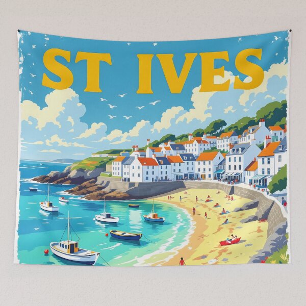 Item preview, St Ives: Vintage-Style Painterly Travel Poster designed and sold by LSVart.