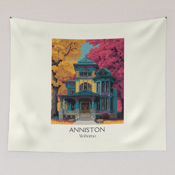 Item preview, Anniston Alabama Victorian Home Art Print designed and sold by TuncGK.