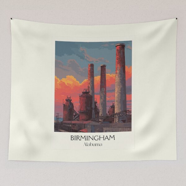Item preview, Birmingham Alabama Industrial Sunset Art Print designed and sold by TuncGK.