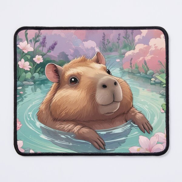 Item preview, A cute capybara relaxing in a hot spring designed and sold by Artshopprivate.
